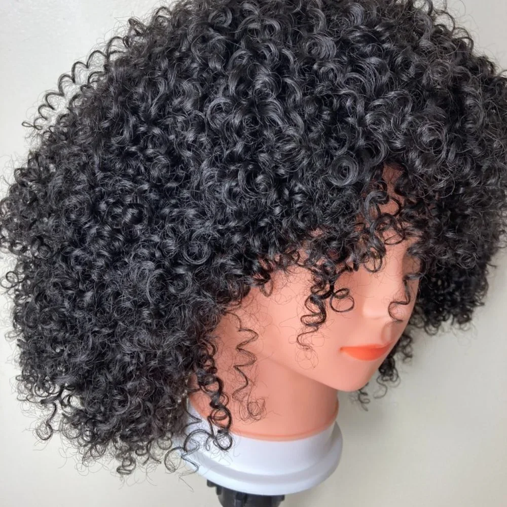 Black Afro Kinky Wig With Bangs